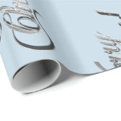 Frohe Weihnachts Soft Baby Blue Silver Gray Geschenkpapier (Rolleneckpunkt)