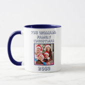 Frohe Weihnachts Sohn Foto Navy Blue & White Tasse (Links)