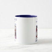 Frohe Weihnachts Sohn Foto Navy Blue & White Tasse (Zentrum)