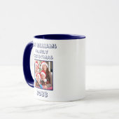 Frohe Weihnachts Sohn Foto Navy Blue & White Tasse (Vorderseite Links)