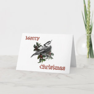Frohe Weihnachts Songbird Nuthatch Grußkarte Karte