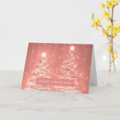 Frohe Weihnachts-Sparkling Bäume Rose Gold Karte (Gelbe Blume)