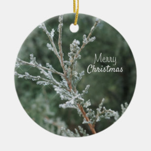 Frohe Weihnachts Sparkling Juniper Keramik Ornamen Ornament