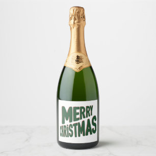 Frohe Weihnachts-Sparkling-Weinmarke Schaumweinetikett