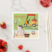 Frohe Weihnachts Spaß Golf Beach Flamingo Serviette (Beispiel)