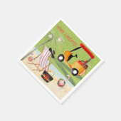 Frohe Weihnachts Spaß Golf Beach Flamingo Serviette (Ecke)