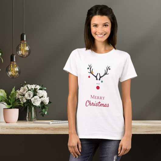 Frohe Weihnachts-Spaß lustige Rentiere weiß T-Shirt