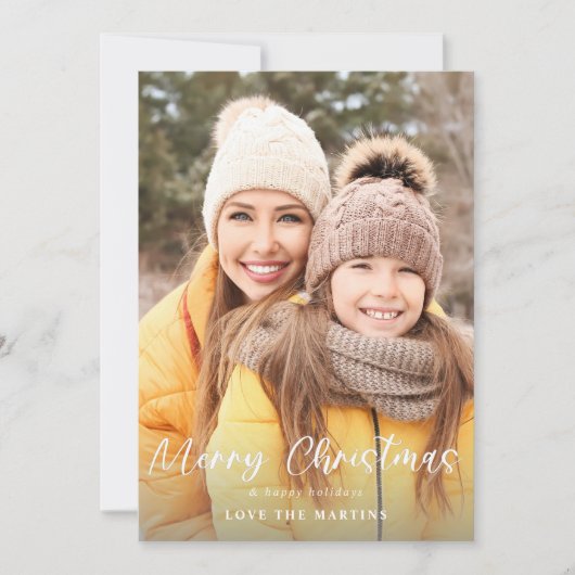 Frohe Weihnachts-Spaß Script-Foto Vertikal (Vorderseite)