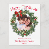 Frohe Weihnachts-Spaß Weihnachts-Wraath-Foto Rahme Postkarte (Vorderseite)