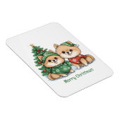 Frohe Weihnachts-Spitz-Hunde Magnet (Rechte Seite)