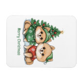 Frohe Weihnachts-Spitz-Hunde Magnet (Horizontal)