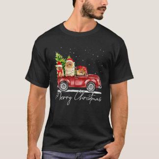 Frohe Weihnachts-Spitz Santa Red Truck Xmas Re T-Shirt
