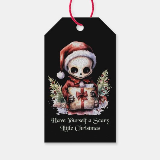 Frohe Weihnachts Spooky Gothic Geschenkanhänger (Vorderseite)