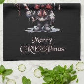 Frohe Weihnachts Spooky Gothic Geschirrtuch (Gefaltet)