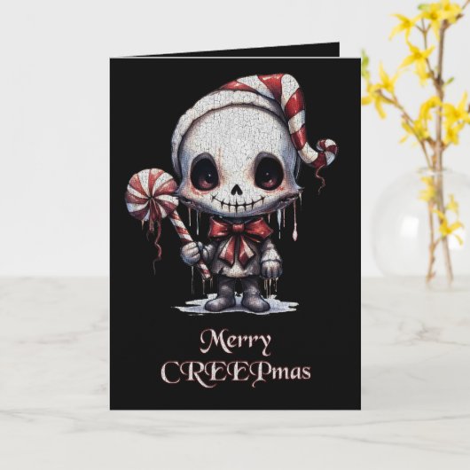 Frohe Weihnachts Spooky Gothic Karte (Gelbe Blume)