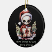 Frohe Weihnachts Spooky Gothic Keramik Ornament (Links)