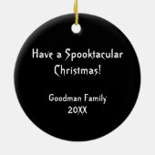 Frohe Weihnachts Spooky Gothic Keramik Ornament (Hinten)