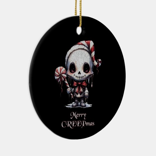 Frohe Weihnachts Spooky Gothic Keramik Ornament (Rechts)