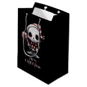 Frohe Weihnachts Spooky Gothic Mittlere Geschenktüte (Rückseite Schrägansicht)