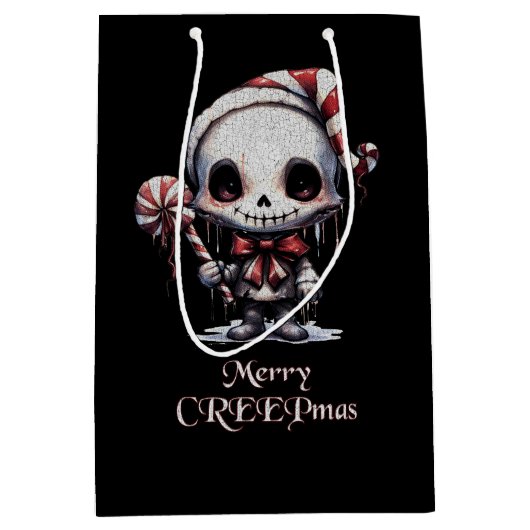 Frohe Weihnachts Spooky Gothic Mittlere Geschenktüte (Vorderseite)