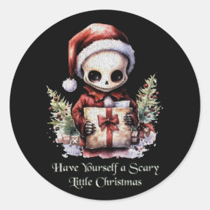 Frohe Weihnachts Spooky Gothic Runder Aufkleber