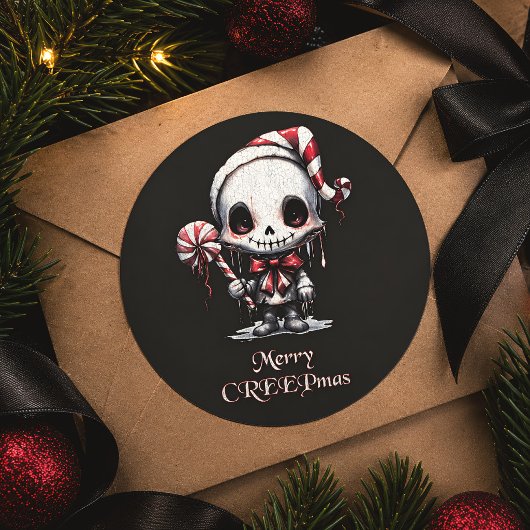Frohe Weihnachts Spooky Gothic Runder Aufkleber