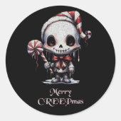 Frohe Weihnachts Spooky Gothic Runder Aufkleber (Vorderseite)