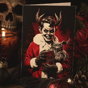 Frohe Weihnachts Spooky Horror Devil Boy Feiertagskarte