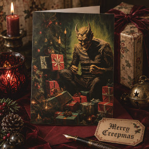 Frohe Weihnachts Spooky Horror Devil Santa Feiertagskarte