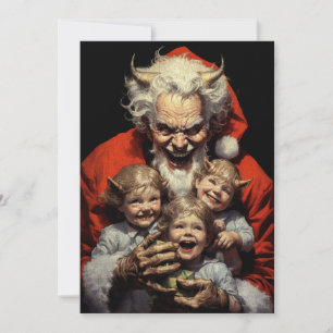 Frohe Weihnachts Spooky Horror Devil Santa Feiertagskarte