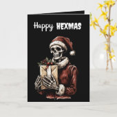 Frohe Weihnachts Spooky Skeleton Gothic Karte (Gelbe Blume)