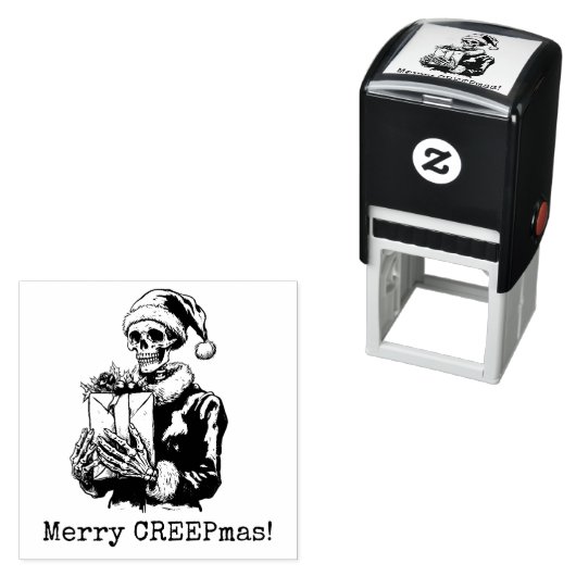 Frohe Weihnachts Spooky Skeleton Gothic Permastempel (Beispiel)