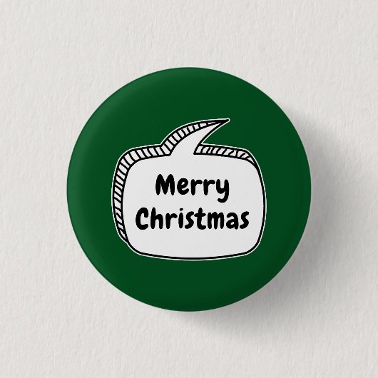 Frohe Weihnachts-Sprechblase Button (Vorderseite)