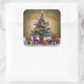 Frohe Weihnachts-Square-Aufkleber Quadratischer Aufkleber (Tasche)