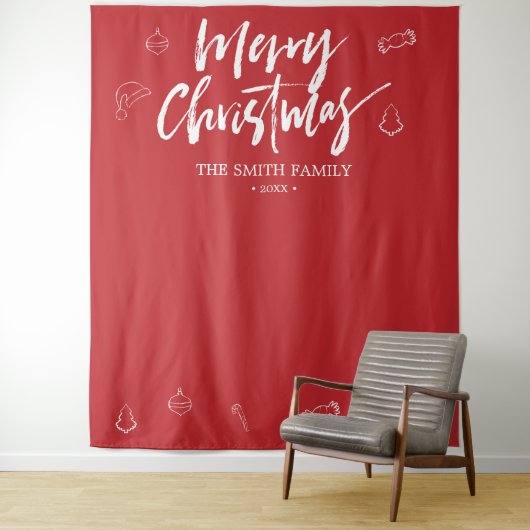 Frohe Weihnachts-Stand Prop Foto Hintergrund Wandteppich (Beispiel)
