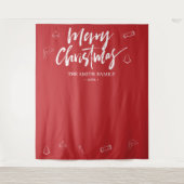 Frohe Weihnachts-Stand Prop Foto Hintergrund Wandteppich (Vorderseite)