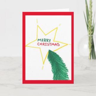 Frohe Weihnachts-Star und Tree-Karte Feiertagskarte