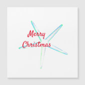 Frohe Weihnachts Starfish Muster Aquamarin Blue Re Magnetkarte (Vorderseite)