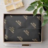 Frohe Weihnachts-Starry-Black-Gold-Typografie Seidenpapier (Geschenk)