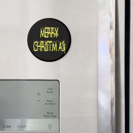 Frohe Weihnachts-Sterne-Nacht-Schriftart Magnet (In Situ (Kühlschrank))