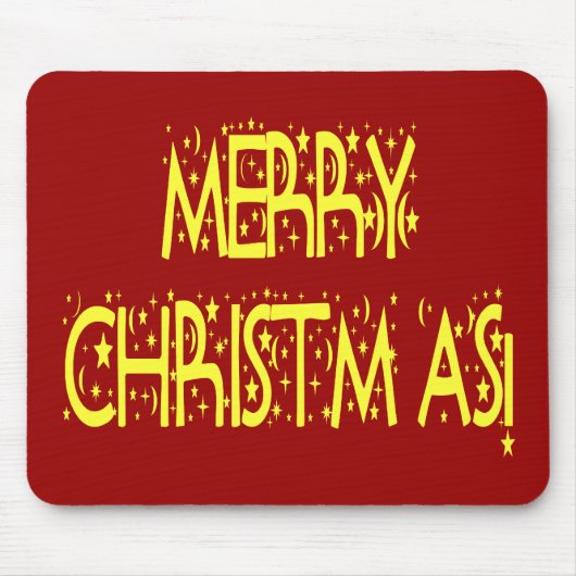 Frohe Weihnachts-Sterne-Nacht-Schriftart Mousepad (Vorne)