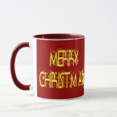 Frohe Weihnachts-Sterne-Nacht-Schriftart Tasse (Links)