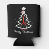 Frohe Weihnachts Stethoscope Nurse Weihnachtsbaum Dosenkühler (Rückseite)