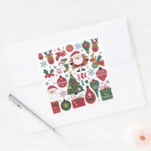 Frohe Weihnachts-Sticker-Pack für Geschenke, & Kar Quadratischer Aufkleber (Umschlag)