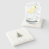 Frohe Weihnachts-Stone-Untersetzer mit Weihnachtsb Steinuntersetzer (Seitenansicht)