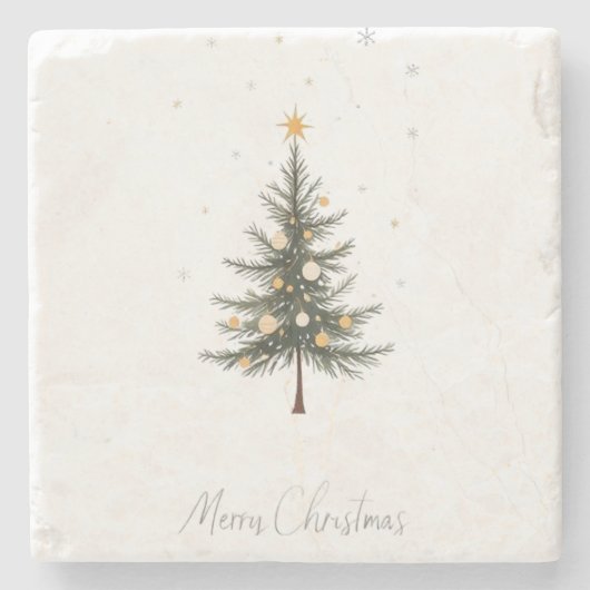 Frohe Weihnachts-Stone-Untersetzer mit Weihnachtsb Steinuntersetzer (Vorderseite)