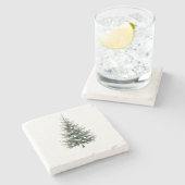 Frohe Weihnachts-Stone-Untersetzer mit Weihnachtsb Steinuntersetzer (Seitenansicht)