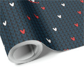 Frohe Weihnachts-Strick Geschenkpapier (Rolleneckpunkt)