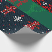 Frohe Weihnachts-Strick Geschenkpapier (Ecke)