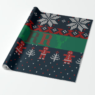 Frohe Weihnachts-Strick Geschenkpapier